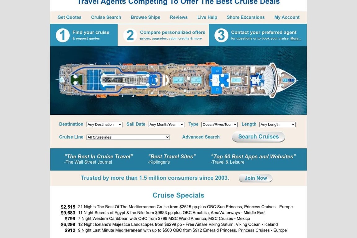 CruiseCompete affiliate program signup page