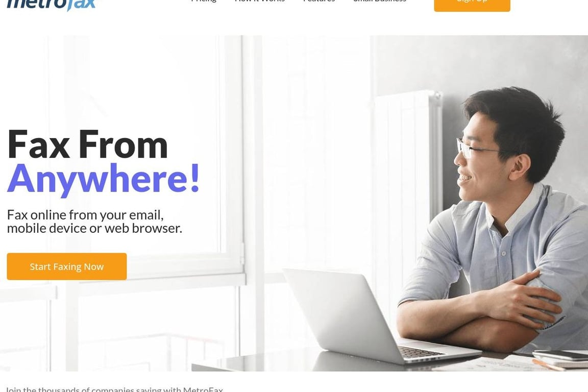 MetroFax homepage