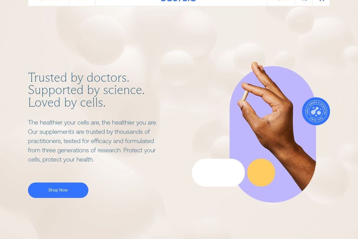 BodyBio homepage