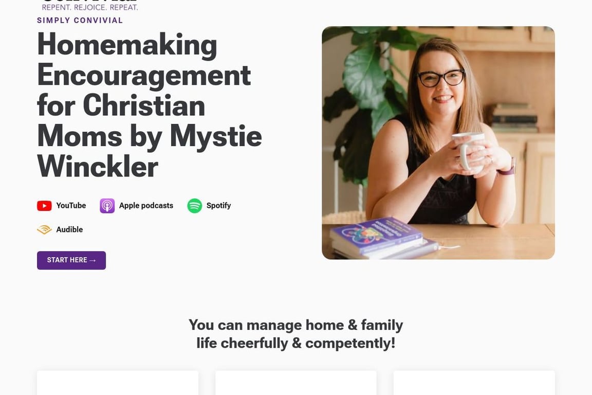 Simply Convivial homepage