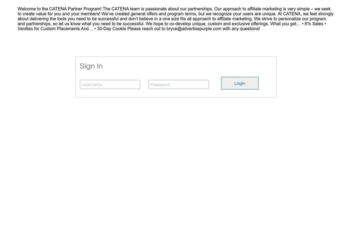 Natreve affiliate program signup page