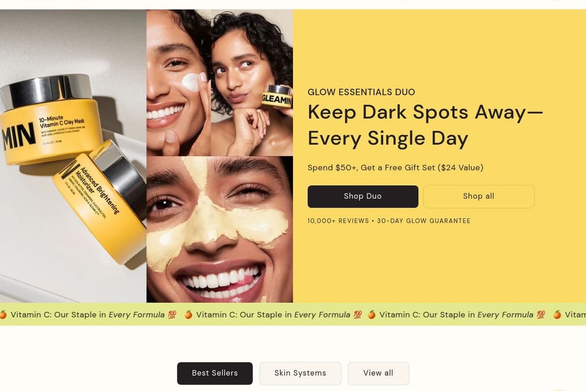 Gleamin homepage
