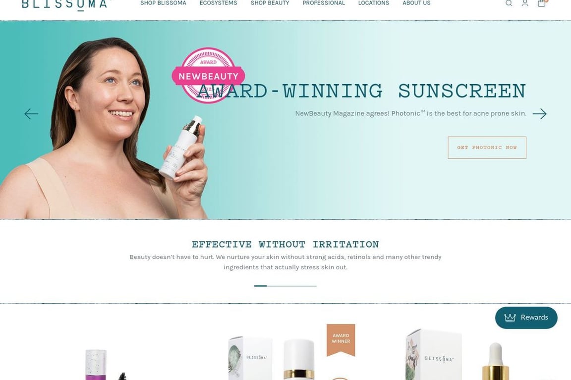 Blissoma Holistic Skincare homepage