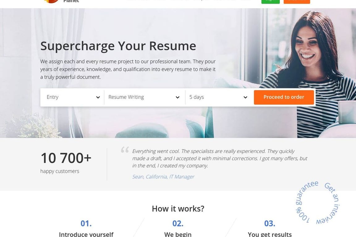 Resumes Planet homepage