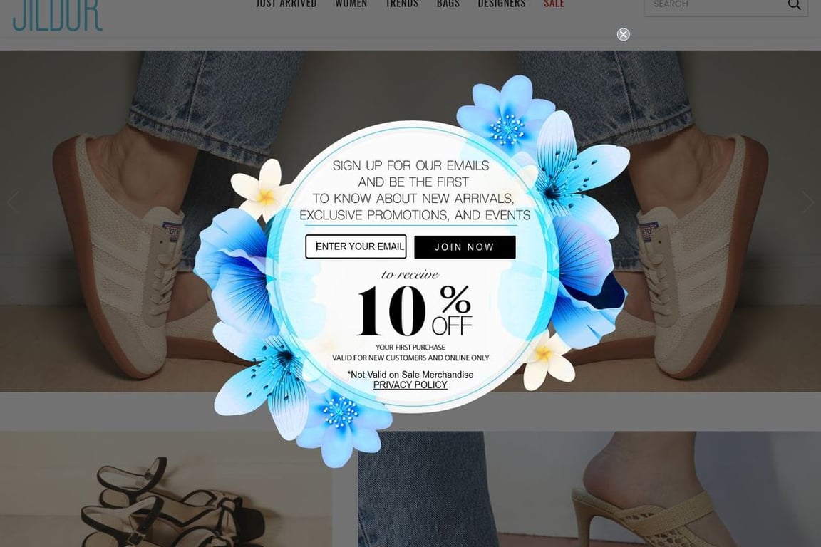 Jildor Shoes homepage
