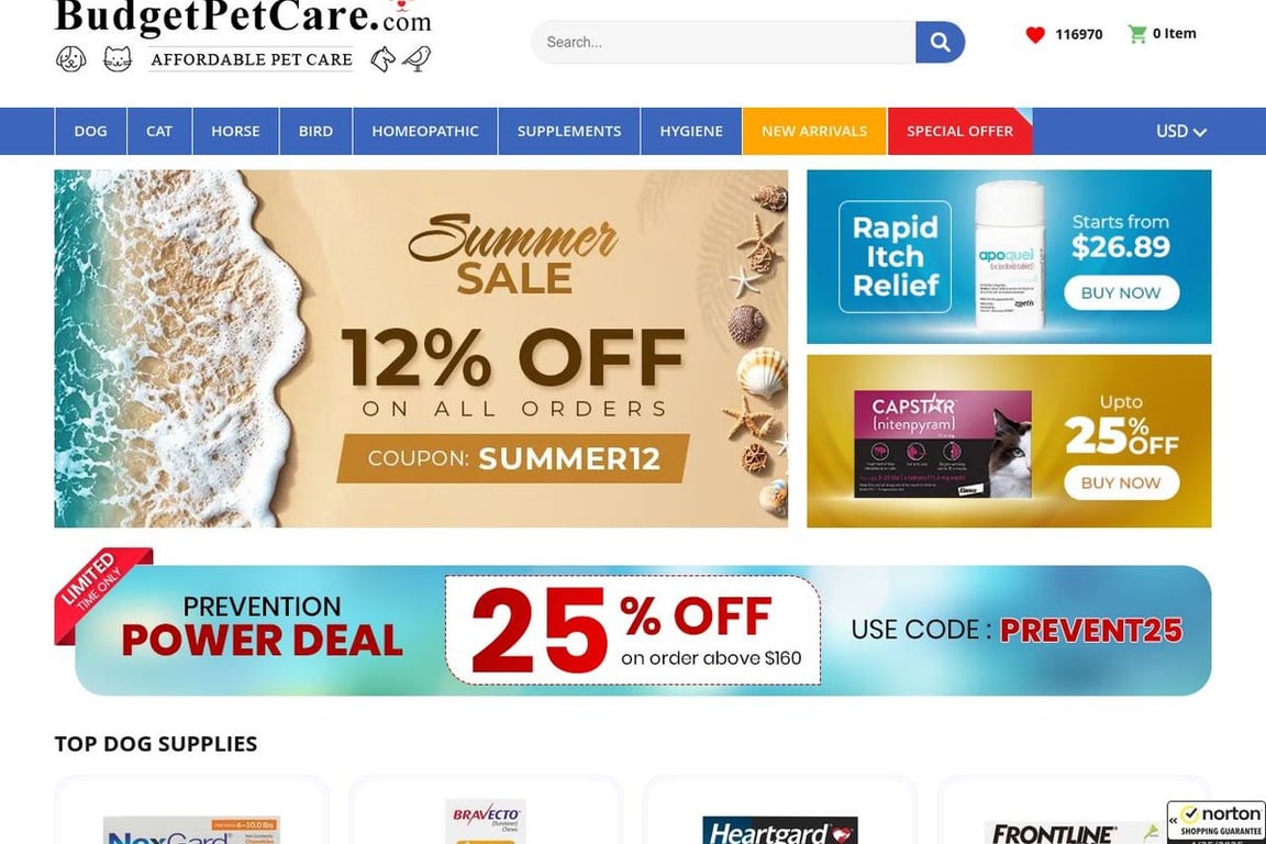 Budget Pet Care homepage