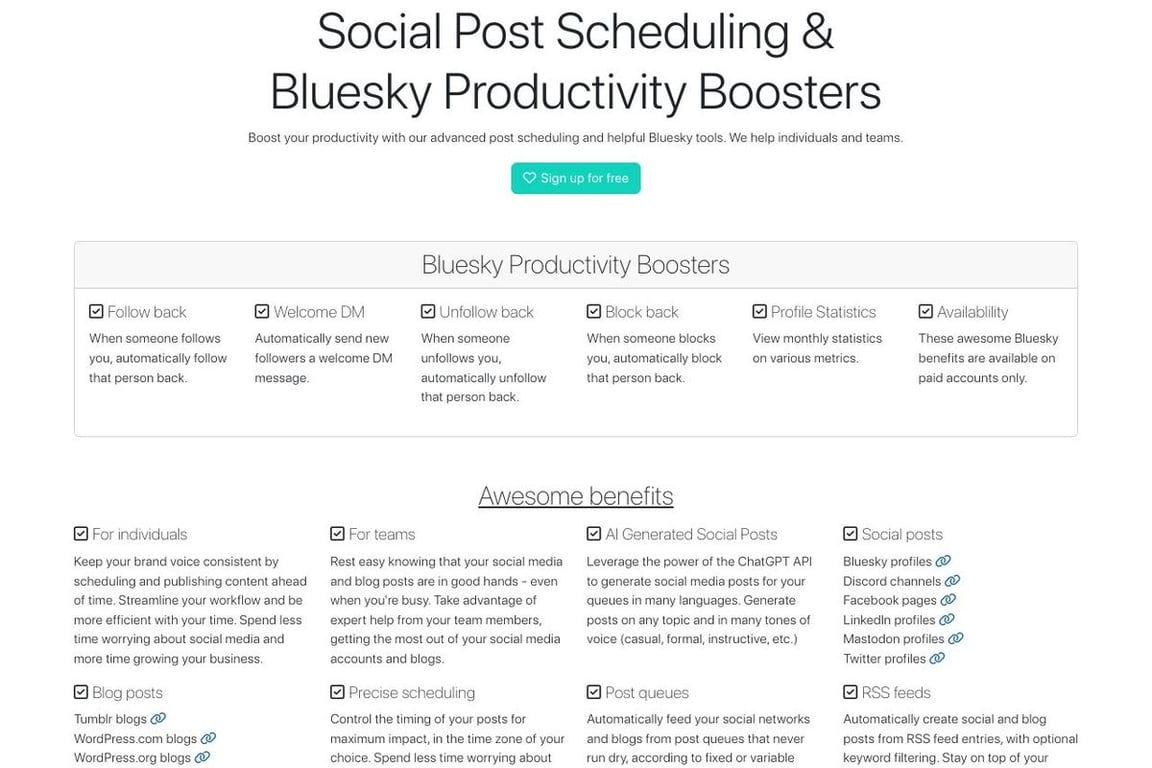 SocialOomph homepage