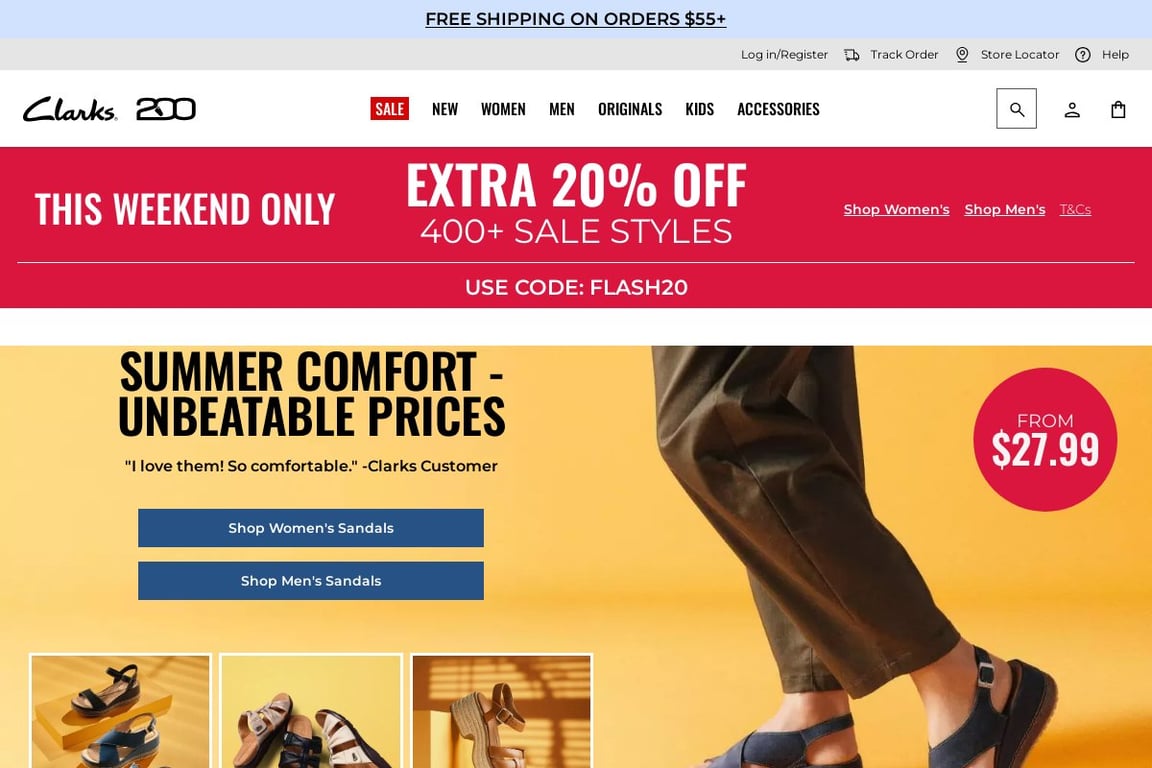 Clarks homepage