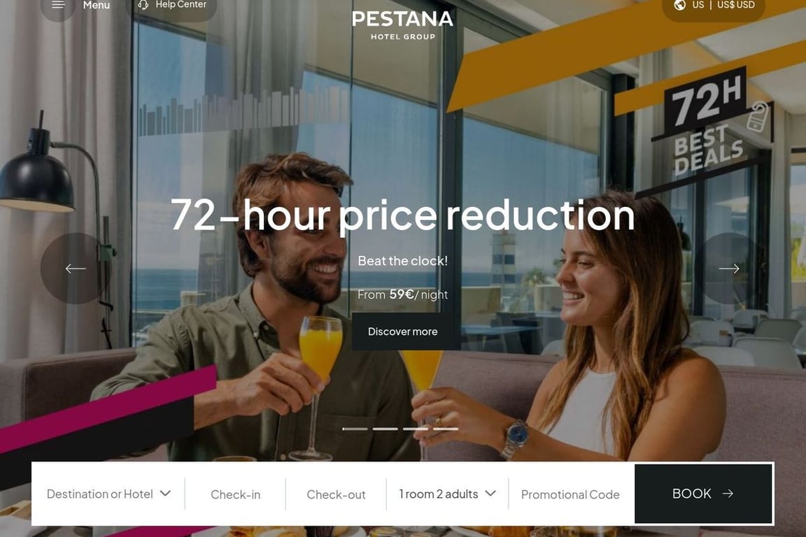 Pestana US homepage