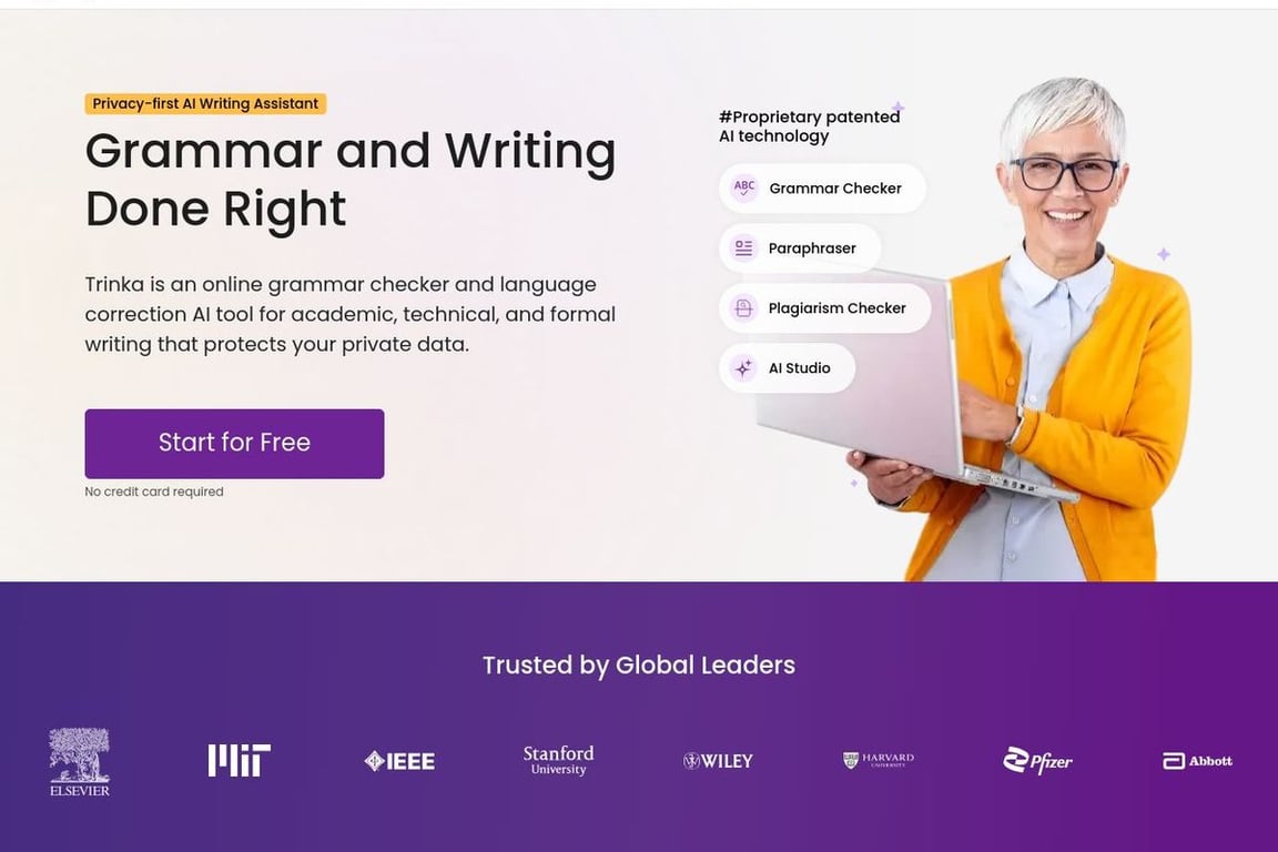 Trinka AI homepage
