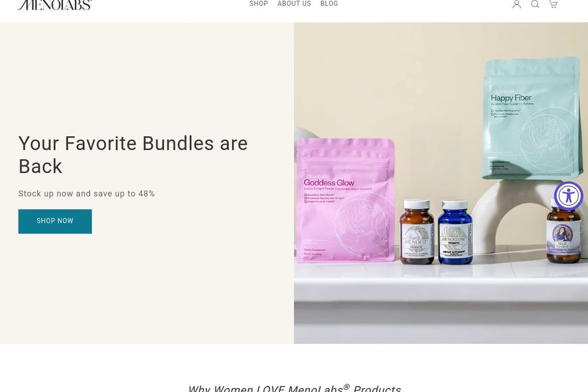 MenoLabs homepage