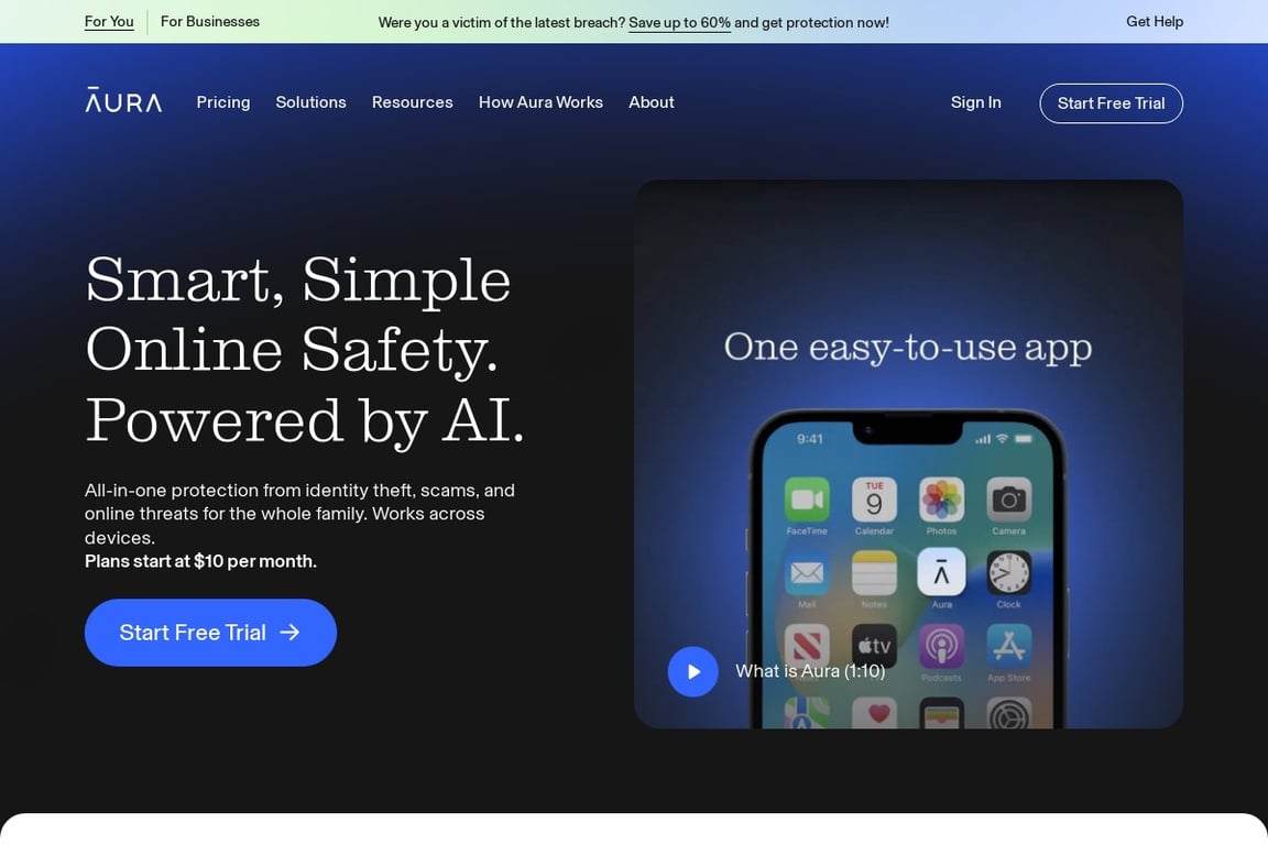 Aura homepage