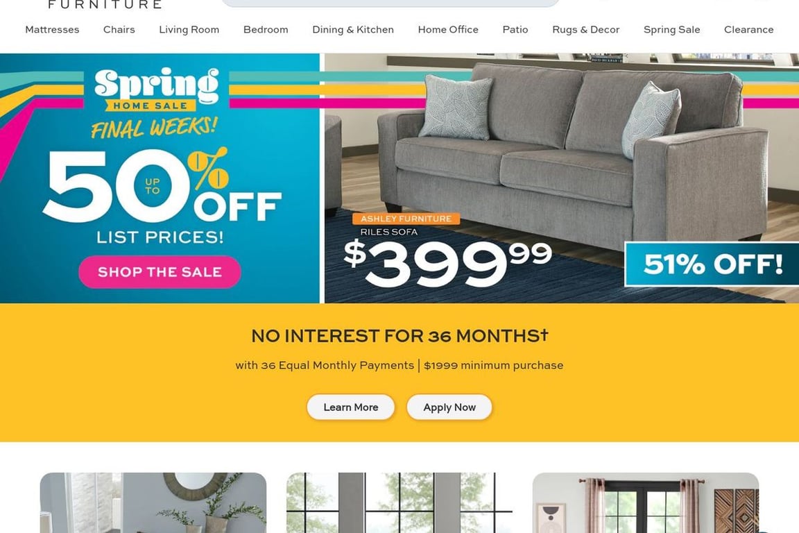Slumberland Furniture homepage