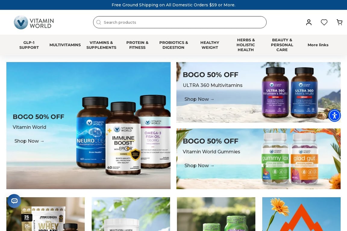 VitaminWorld homepage
