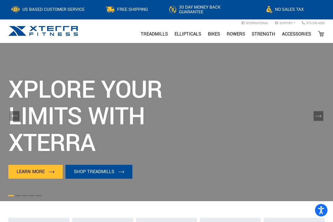 XTERRA Fitness homepage