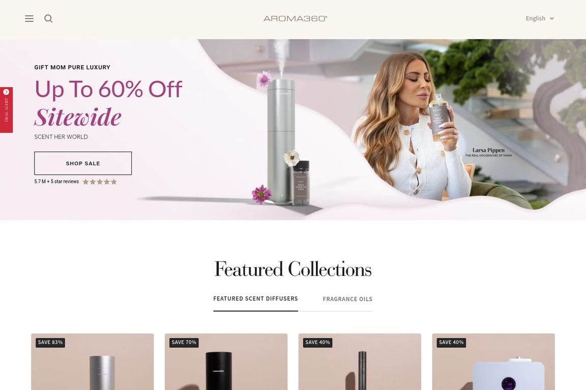Aroma360 homepage