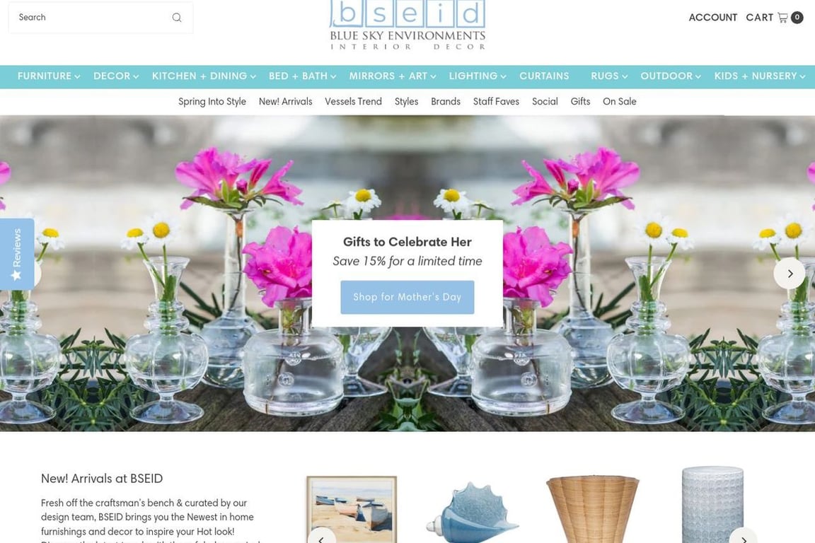 Blue Sky Environments Interior Decor homepage