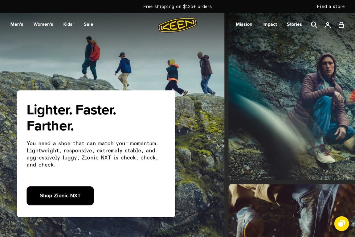 KEEN Footwear US homepage