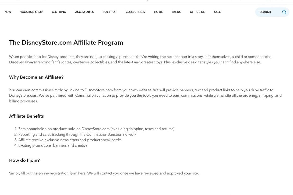 National Geographic affiliate program signup page