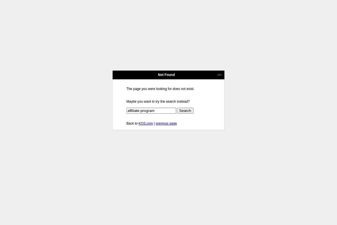 KOS affiliate program signup page