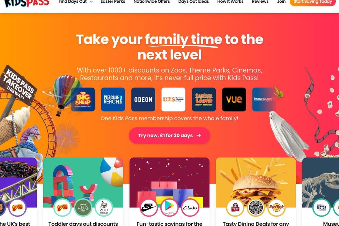 Kids Pass homepage