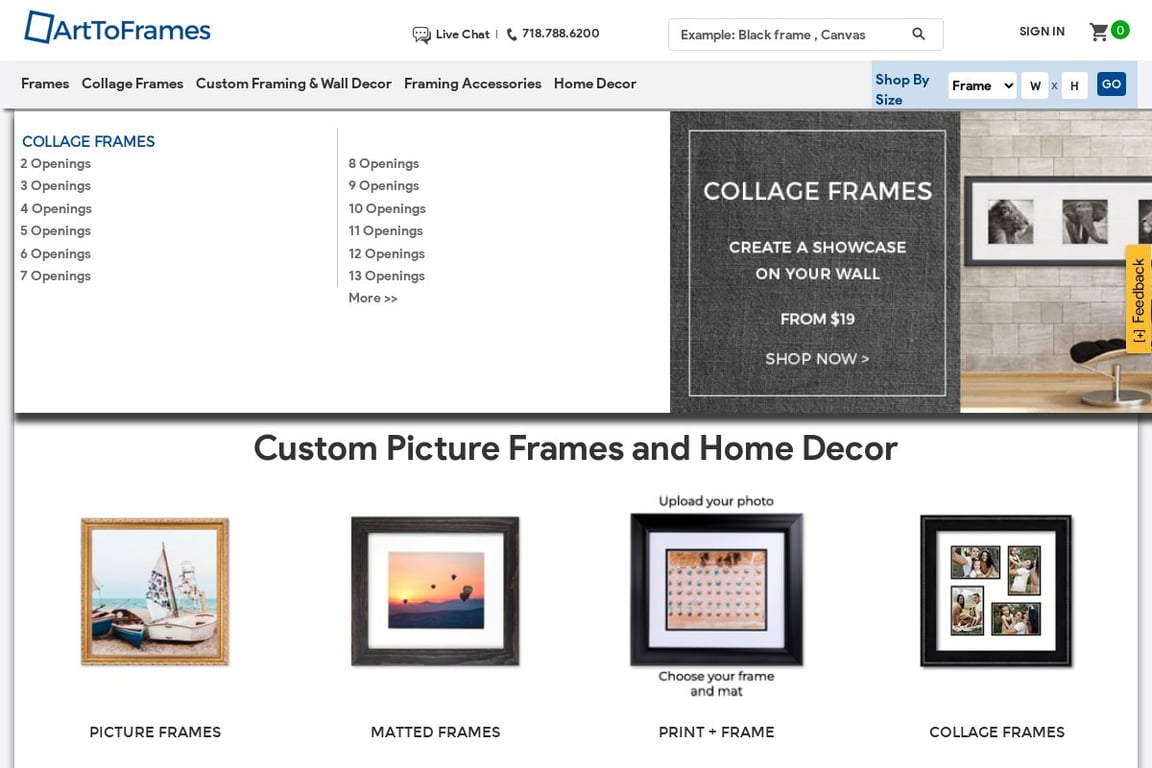Art To Frames homepage