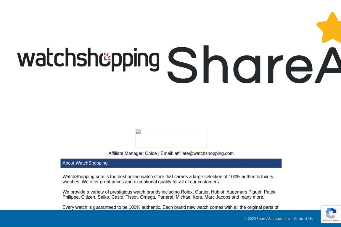 Watchshopping.com affiliate program signup page