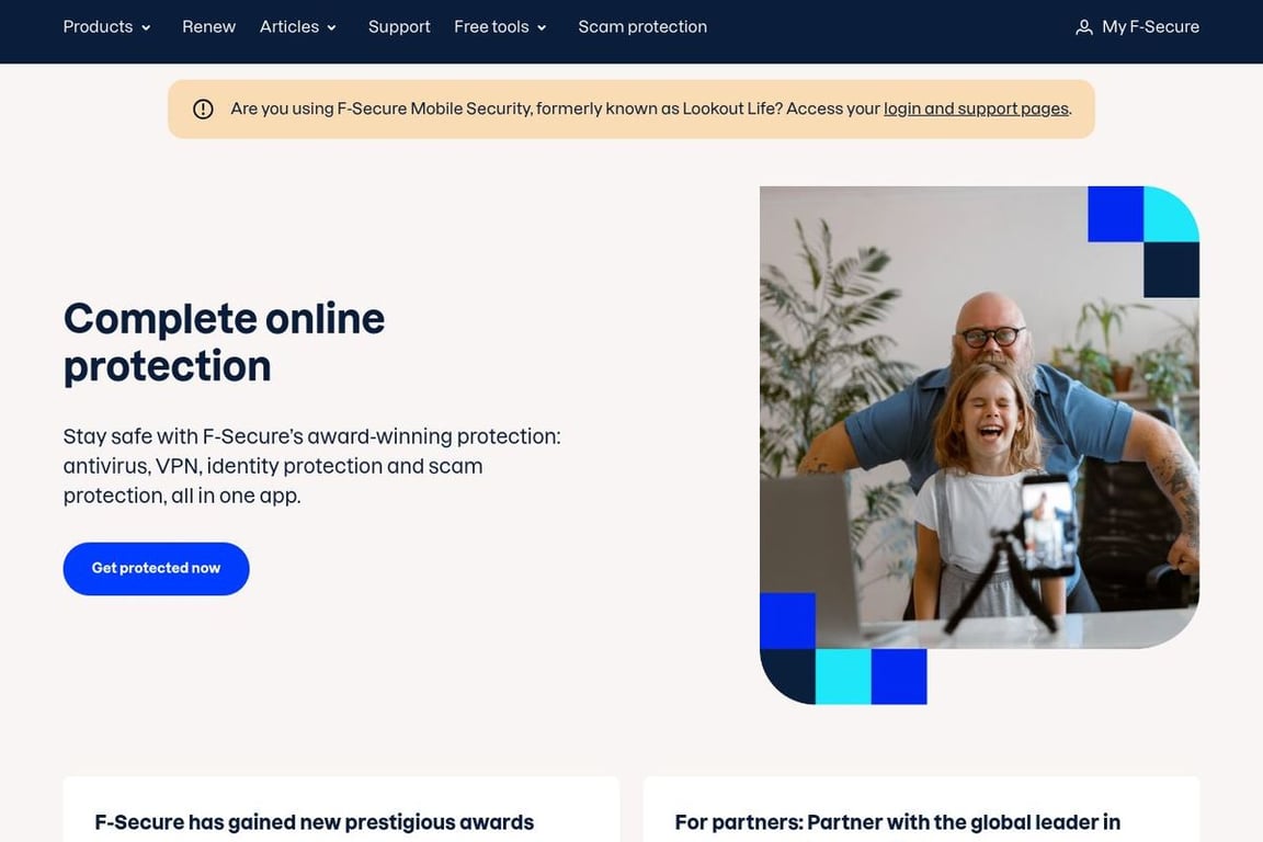 F-Secure homepage