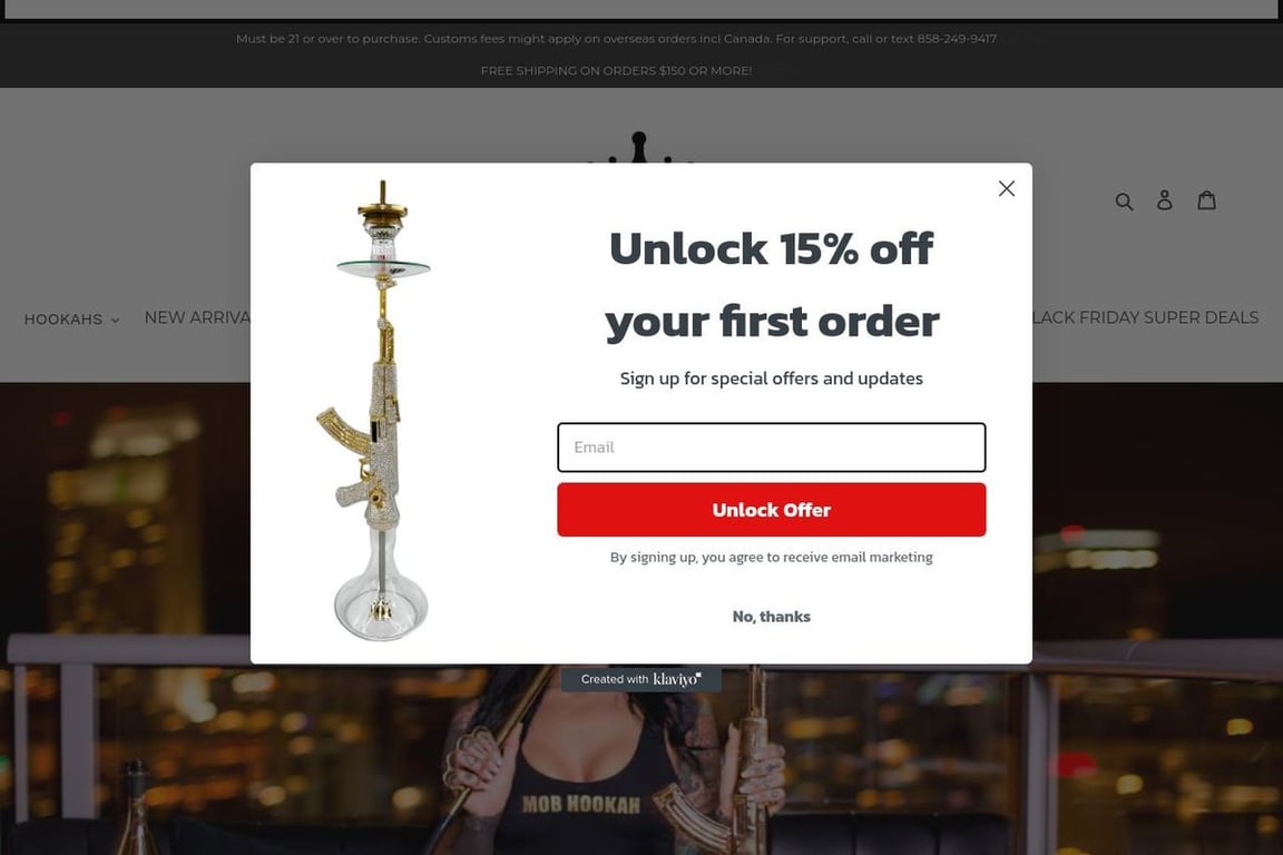 MOB Hookah homepage