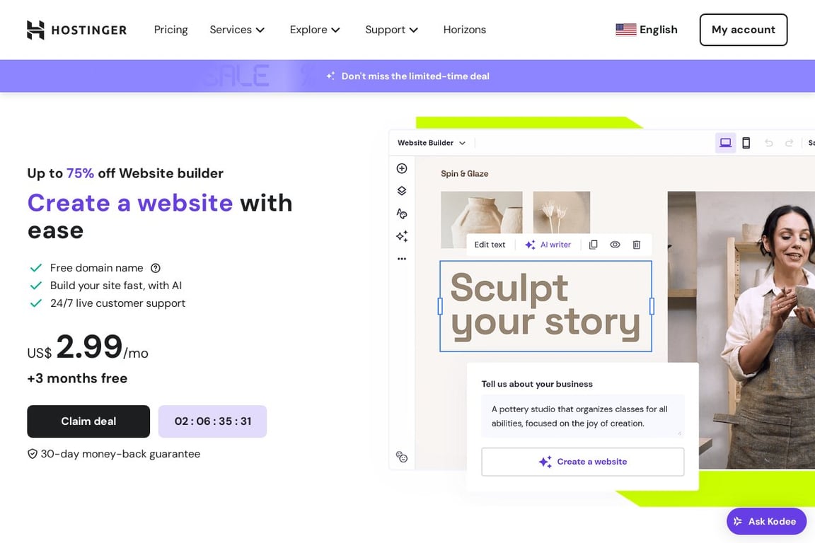 Zyro homepage