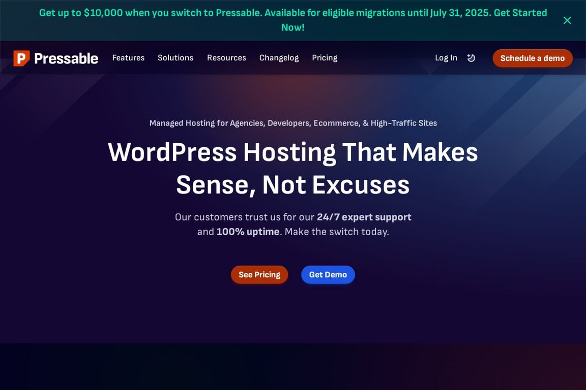 Pressable homepage
