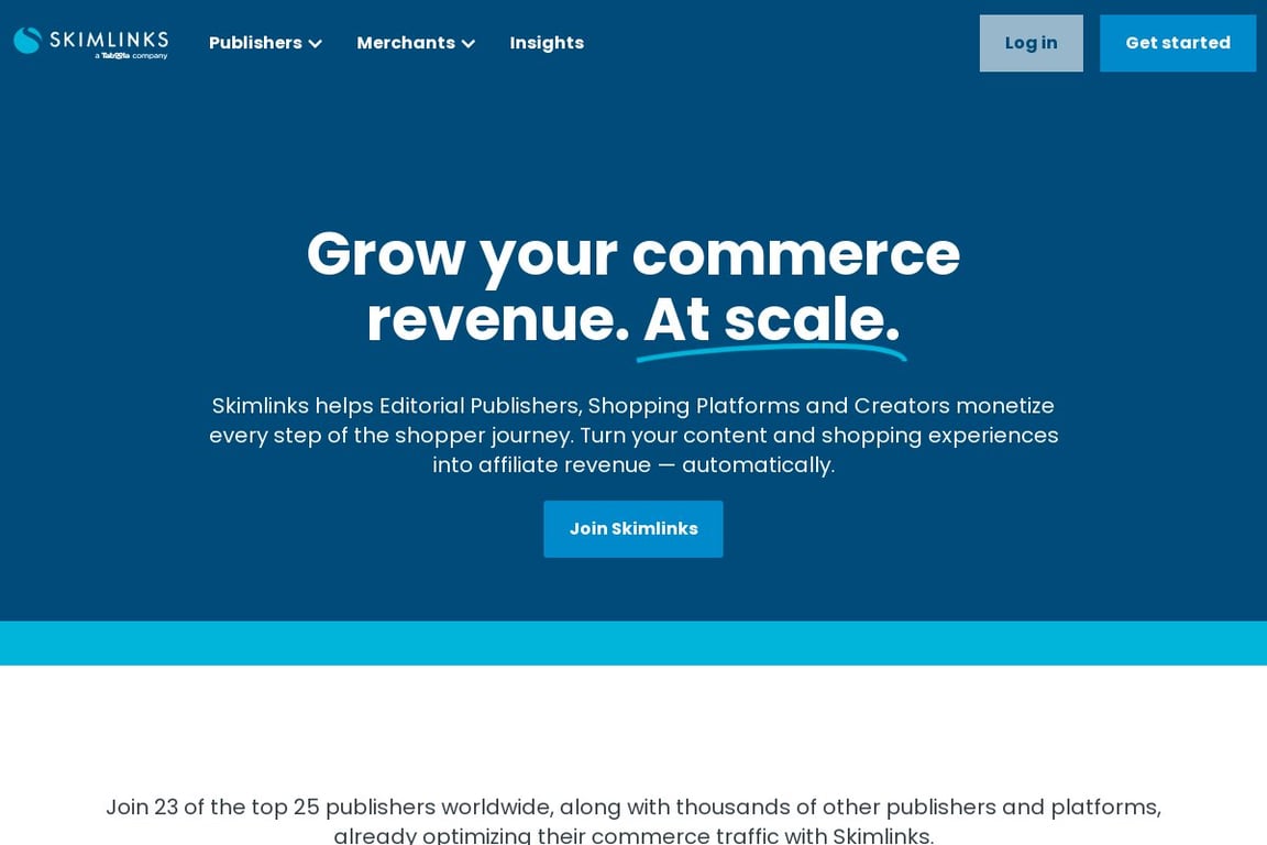 Skimlinks homepage