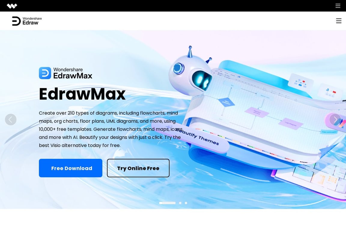 Wondershare Edrawsoft homepage