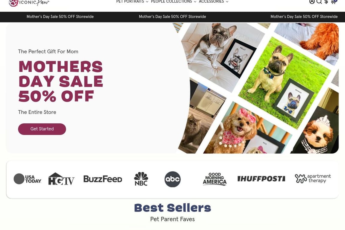 Iconic Paw homepage