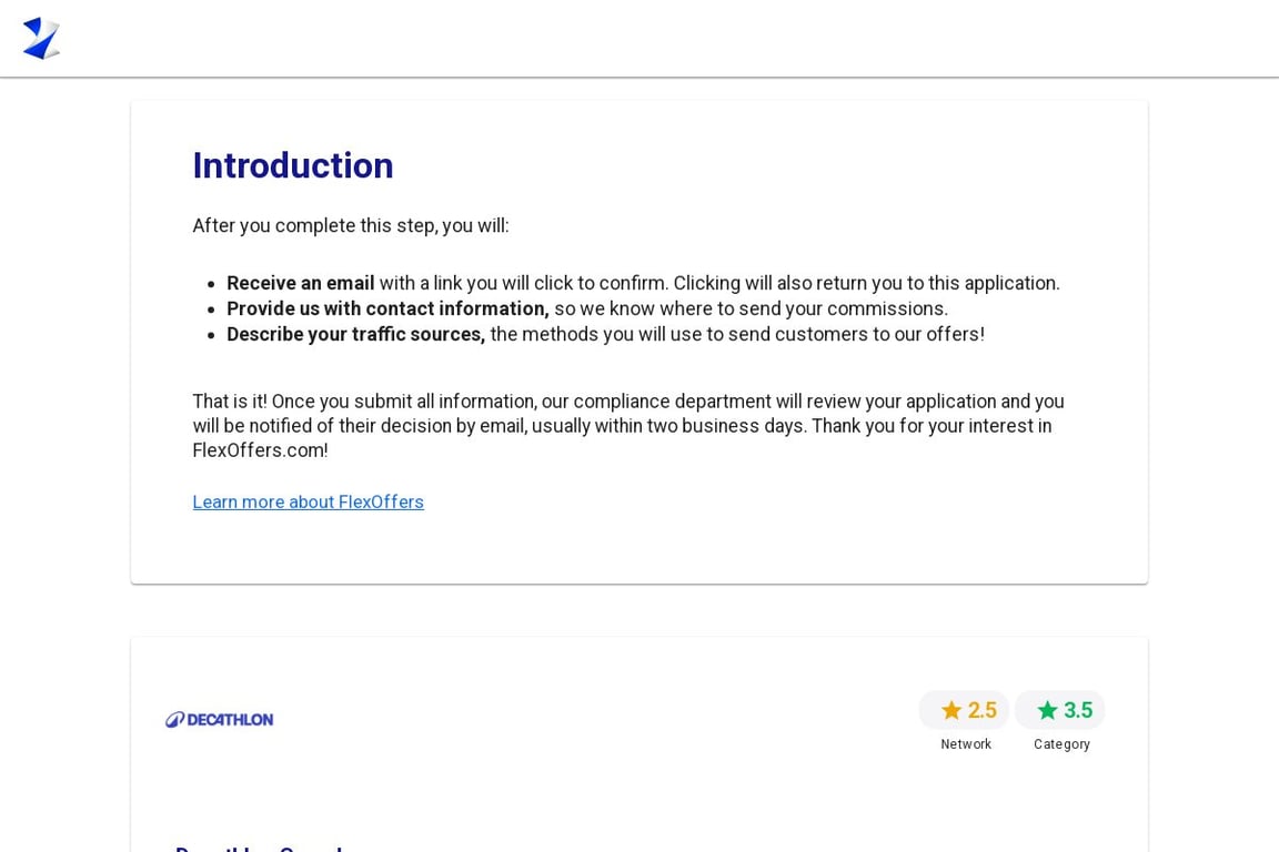 Decathlon Canada affiliate program signup page
