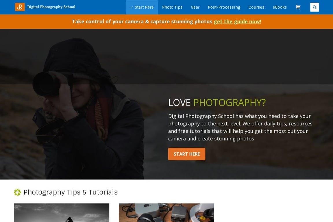 Digital Photography School homepage