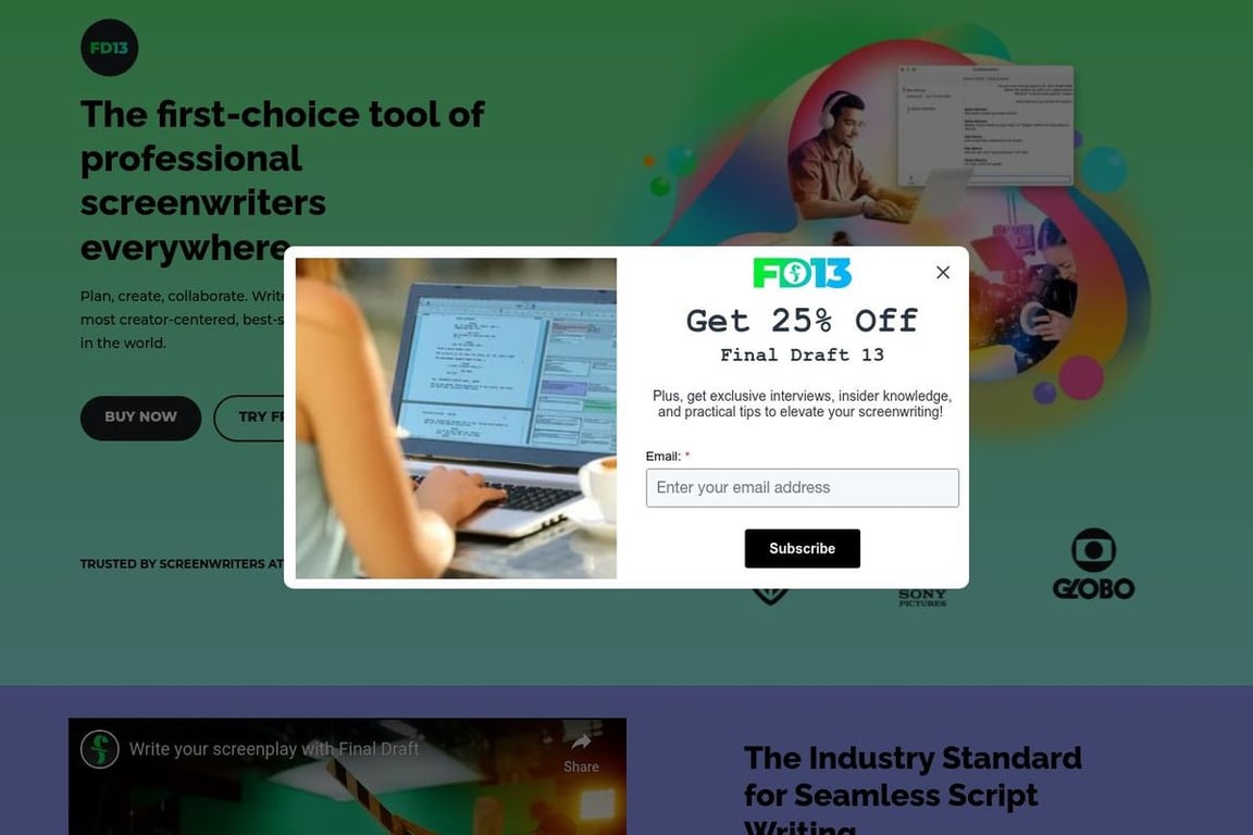 Final Draft homepage