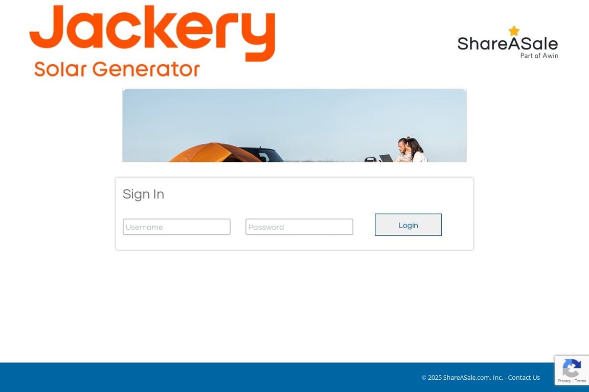 Jackery affiliate program signup page