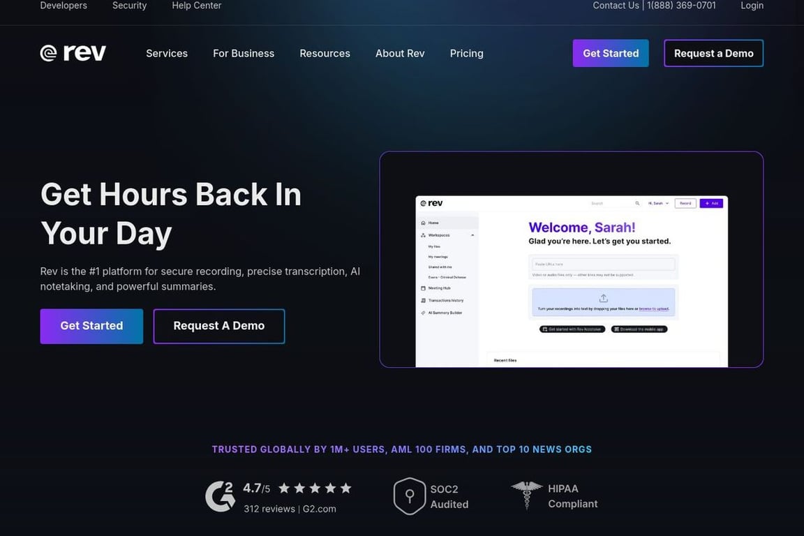 Rev affiliate program signup page