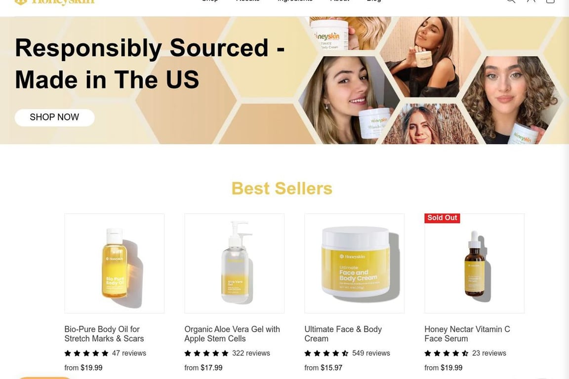 Honeyskin homepage