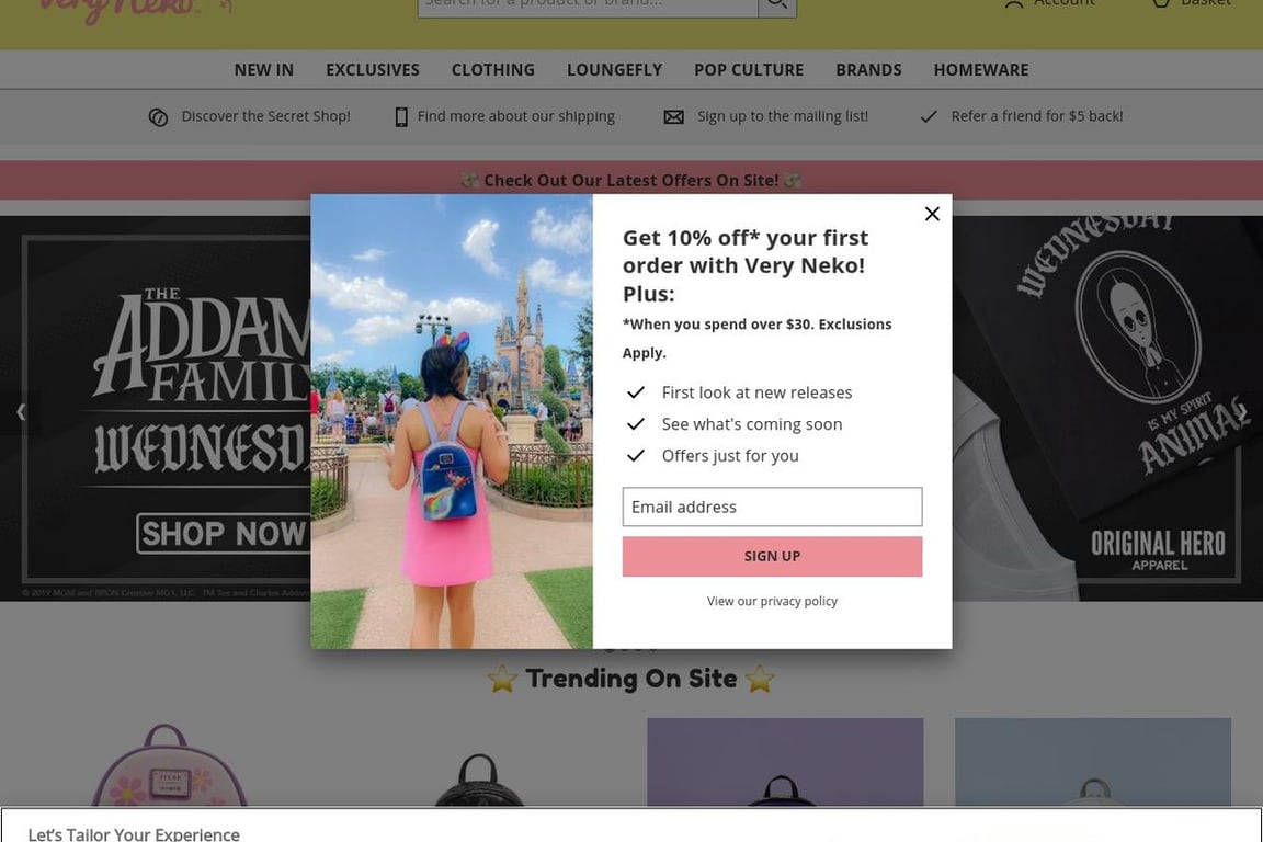 VeryNeko US homepage