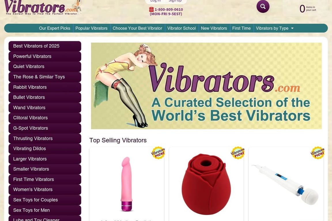 Vibrators.com homepage