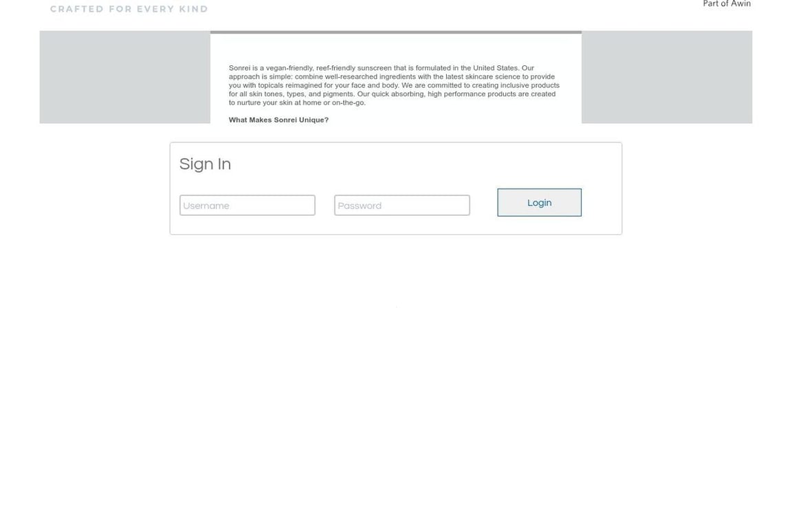 Sonrei Preferred affiliate program signup page