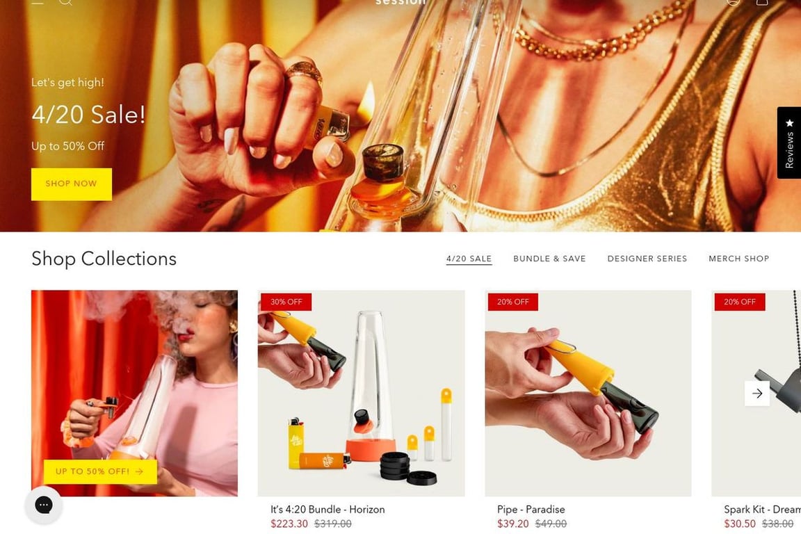 Session Goods homepage