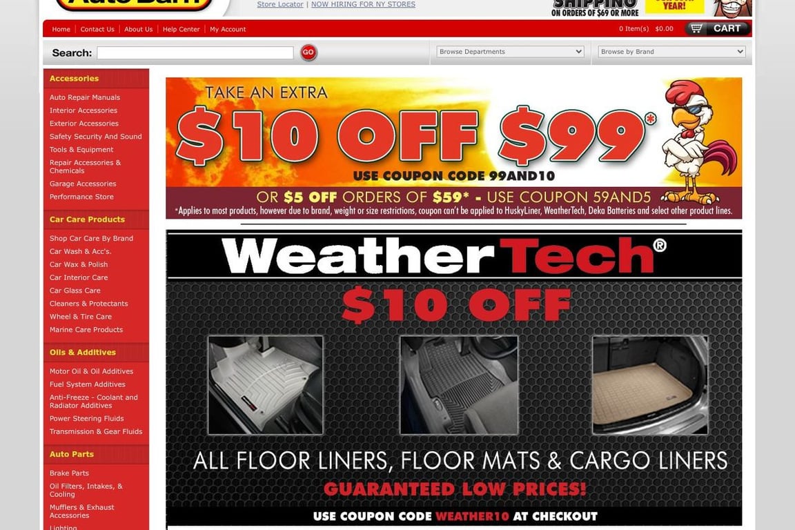 Auto Barn homepage