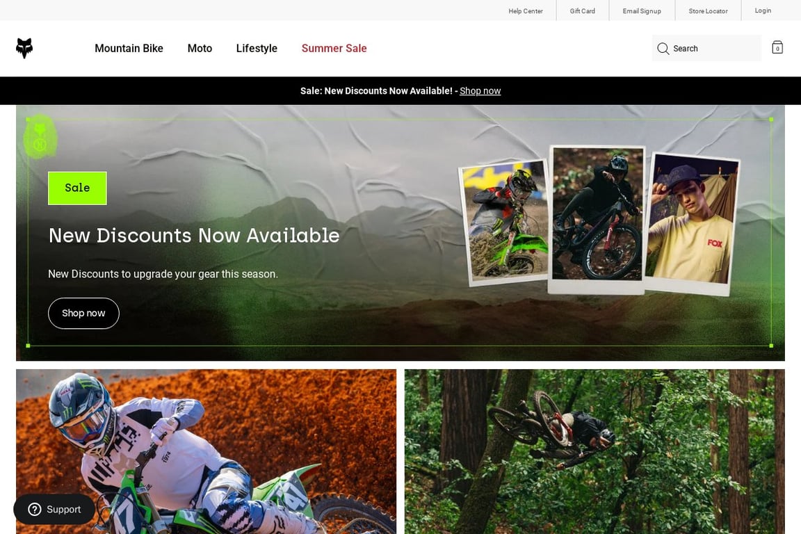 Fox Racing UK homepage