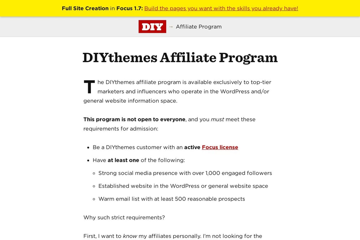 DIYthemes affiliate program signup page