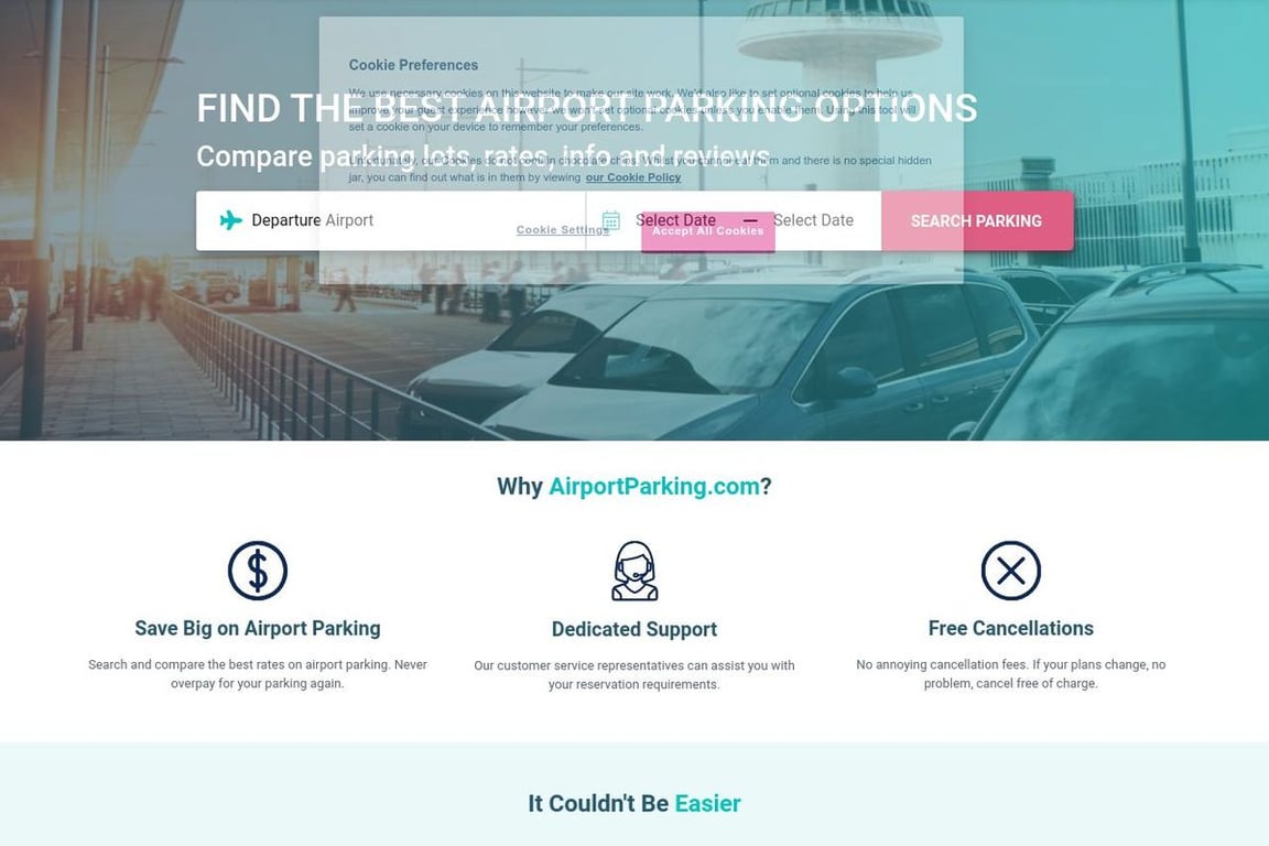 AirportParking.com homepage