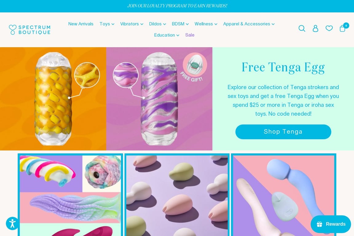 Spectrum Boutique homepage