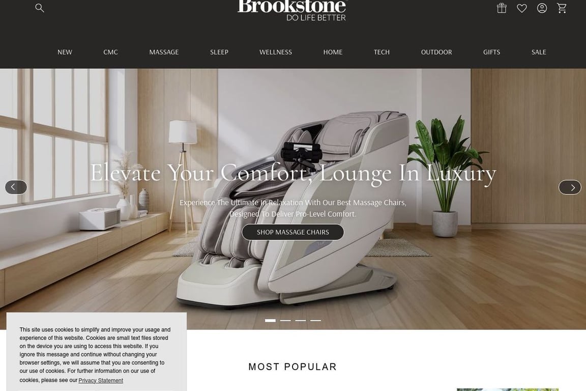 Brookstone homepage